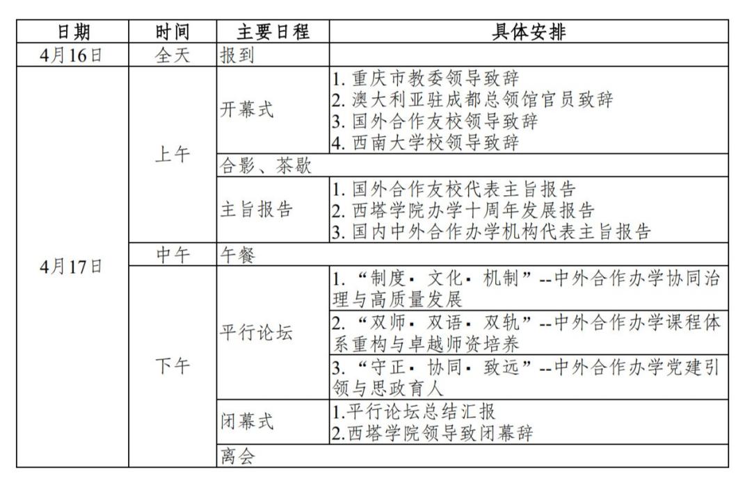 2024年捷克论坛
合作办学会议日程-2